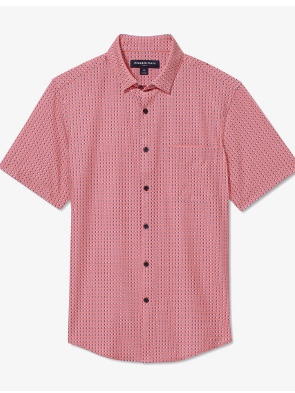 Mizzen+Main Classic M Leeward Tea Rose Geometric Button-Down Shift Short Sleeve